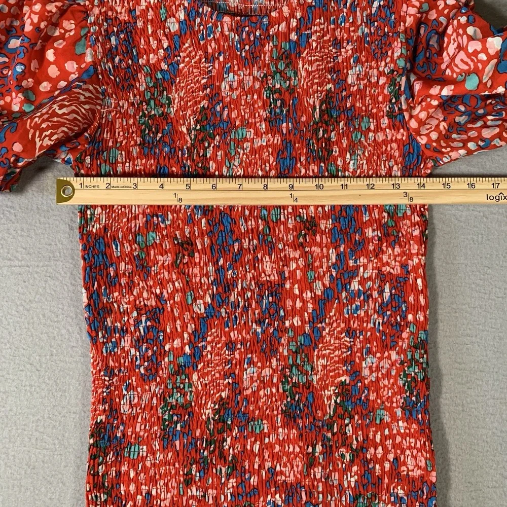 Never Fully Dressed Scarlett Red Cheetah Print Smocked‎ Dress Size 6 - Picture 6 of 8